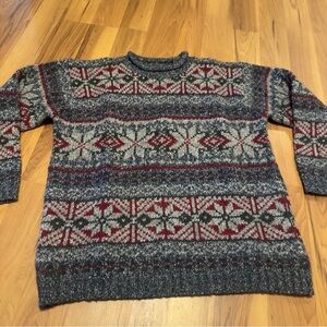 Le Collezioni Wool Patterned Crewneck Sweater